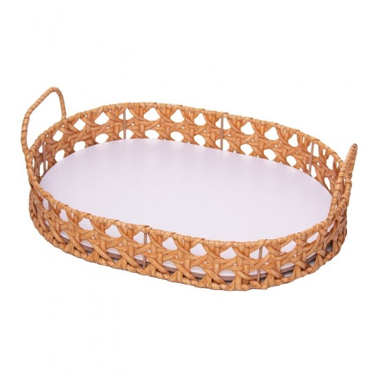 Bandeja Oval Trançarte 26cm x 18cm x 5cm Plástico Wolff